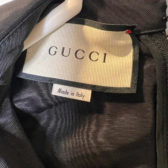 NWOT Gucci  Mock Neck Belted Moire Jumpsuit Romper Black Size 36/XS - Picture 8 of 12